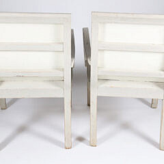 Pair of Gustavian Paint Decorated Armchairs, early 20th Century