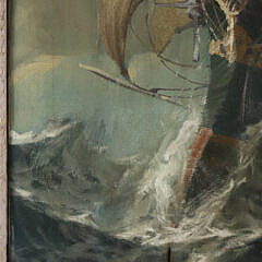 Roche Oil on Canvas “Portrait of a Clipper Ship in Rough Seas”