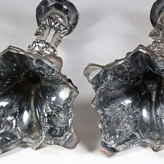 Pair of Victorian Repousse Silver Plated Candlesticks
