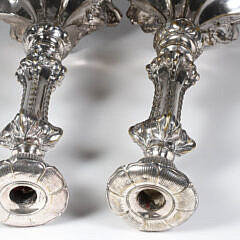 Pair of Victorian Repousse Silver Plated Candlesticks