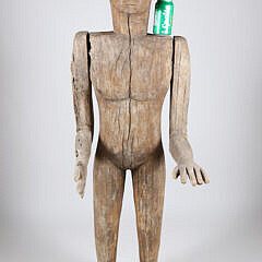 Antique Ethnogenic Carved Wood Articulated Figure of a Man