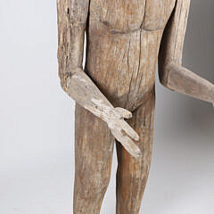 Antique Ethnogenic Carved Wood Articulated Figure of a Man