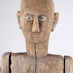 Antique Ethnogenic Carved Wood Articulated Figure of a Man