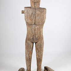 Antique Ethnogenic Carved Wood Articulated Figure of a Man