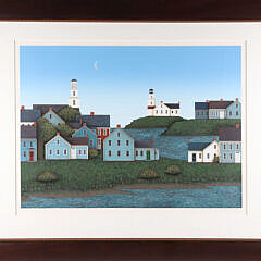 1-5568 Ted Jeremenko Litho Coastal Village A 0030_2 JPG