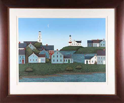 1-5568 Ted Jeremenko Litho Coastal Village A 0030_2 JPG