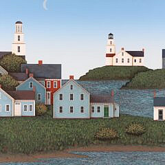 Ted Jeremenko Limited Edition Lithograph “Coastal Village”
