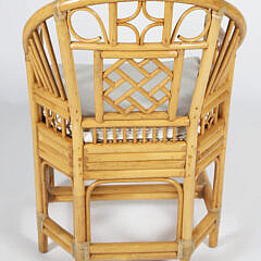 Set of Six McGuire Style Bamboo and Rattan Dining Chairs