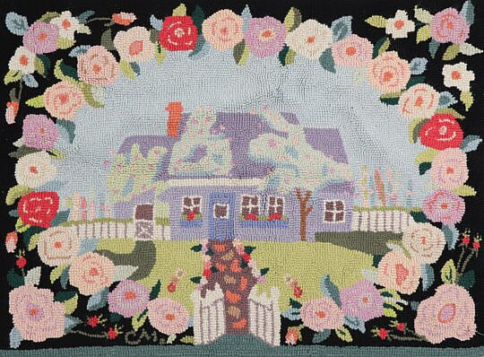 10-2477 Vintage Claire Murray Hooked Rug A 0184 JPG
