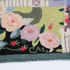 Vintage Claire Murray Hooked Rug Nantucket Rose Covered Cottage