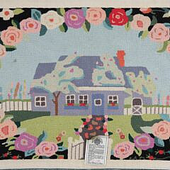 Vintage Claire Murray Hooked Rug Nantucket Rose Covered Cottage