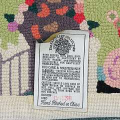 Vintage Claire Murray Hooked Rug Nantucket Rose Covered Cottage