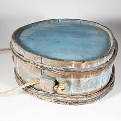 American Blue Painted Oversized Canteen, early 19th Century