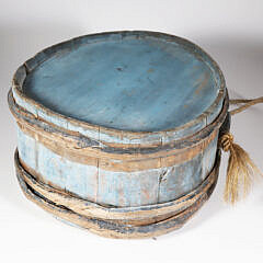 American Blue Painted Oversized Canteen, early 19th Century