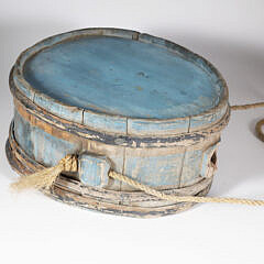 American Blue Painted Oversized Canteen, early 19th Century