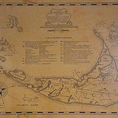 Folk Art Nantucket Map Designed and Drawn by Walter William Holt, 1929