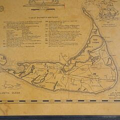 Folk Art Nantucket Map Designed and Drawn by Walter William Holt, 1929