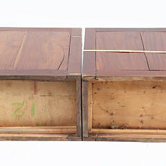 Mahogany Campaign Style Brass Bound Three-Part Knee Hole Desk