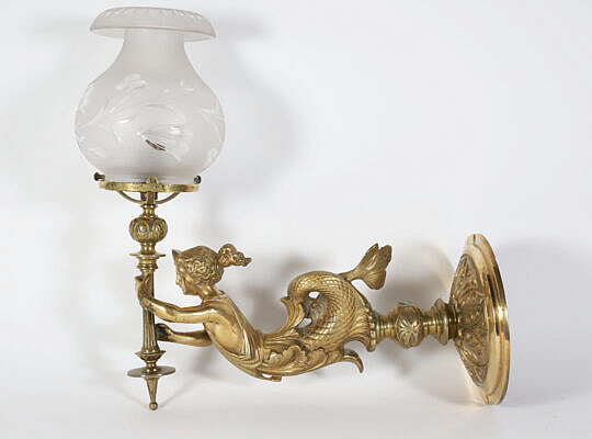 2-5583 Brass Mermaid Wall Sconce A 0065 JPG