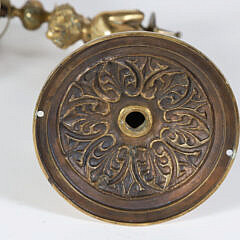 Brass Wall Sconce in the Form of a Mermaid Holding a Shade, American, circa 1850-1860