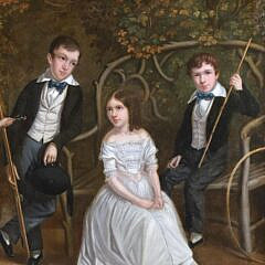 British School Oil on Canvas “Family Portrait in the Scottish Highlands”, circa 1900