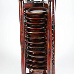 Vintage Chinese Wood Plate Caddy