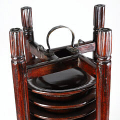 Vintage Chinese Wood Plate Caddy