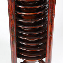 Vintage Chinese Wood Plate Caddy