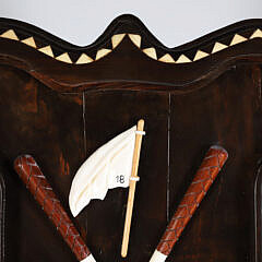 Carved Ebony and Bone Golf Trophy Easel Plaque