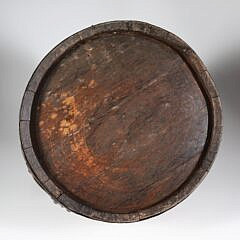 Antique English Metal Strapped Wood Measure