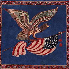 Pair of Hand Knotted Kashan Rugs, Eagle with American Flag Design