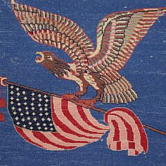 Pair of Hand Knotted Kashan Rugs, Eagle with American Flag Design