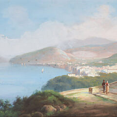 Pair of Emmanuel Meuris Neopolitan Gouache Tempera Paintings
