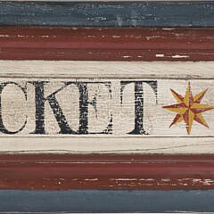 “Nantucket” Decorated Sign on Vintage Wood Panel