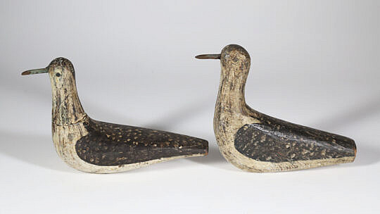 31-5462 Two Nantucket Plover Decoys A 9977_2 JPG