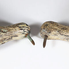 Two Antique Nantucket Carved Painted Plover Decoys