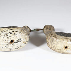 Two Antique Nantucket Carved Painted Plover Decoys