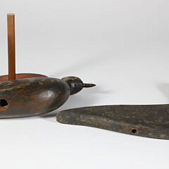 Two Antique Nantucket Carved and Painted Black Plover Decoys