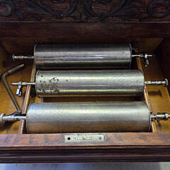 Oak Cased Cylinder Action Music Box, Late 19th Century