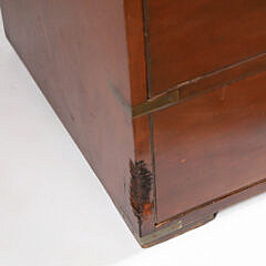 English Brass Bound Mahogany Campaign Chest of Drawers, 19th Century