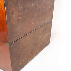 English Brass Bound Mahogany Campaign Chest of Drawers, 19th Century