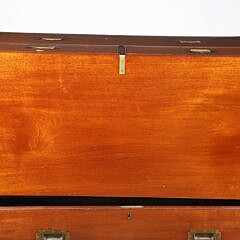 English Brass Bound Mahogany Campaign Chest of Drawers, 19th Century