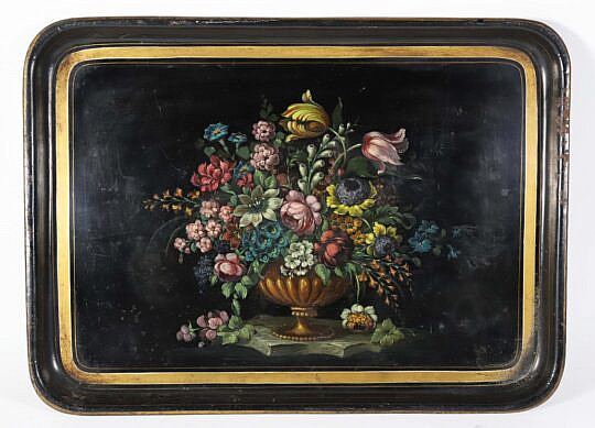 42769 Antique Tole Serving Tray A 0238 JPG
