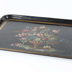 Hand Painted Antique Tole Serving Tray, 19th Century