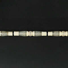 18th C. Chinese Silver Threaded Opium Pipe, Owned by Zaccarius Macy, Whaling Captain 1717-1794