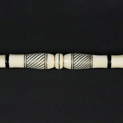 18th C. Chinese Silver Threaded Opium Pipe, Owned by Zaccarius Macy, Whaling Captain 1717-1794