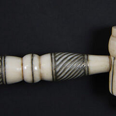 18th C. Chinese Silver Threaded Opium Pipe, Owned by Zaccarius Macy, Whaling Captain 1717-1794