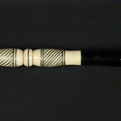 18th C. Chinese Silver Threaded Opium Pipe, Owned by Zaccarius Macy, Whaling Captain 1717-1794