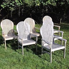Set of Six Kingsley Bate Teak Wood Hampton Dining Chairs