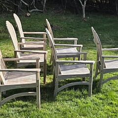Set of Six Kingsley Bate Teak Wood Hampton Dining Chairs
